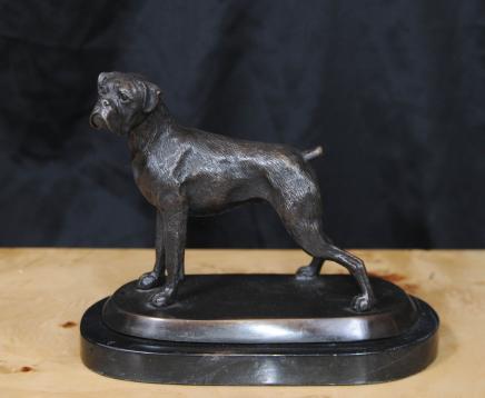 Bronze Englisch Bull Dog Statue verfolgt Hunde-Kunst