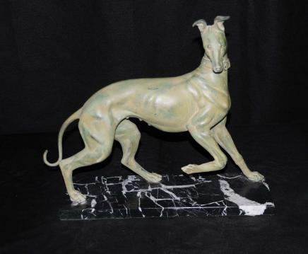 Bronze Windhund-Hunde Art Deco Statue Casting Hunde