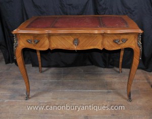 Antique Französisch Reich Bureau Plat Writing Table Erweiterung für Ausflüge