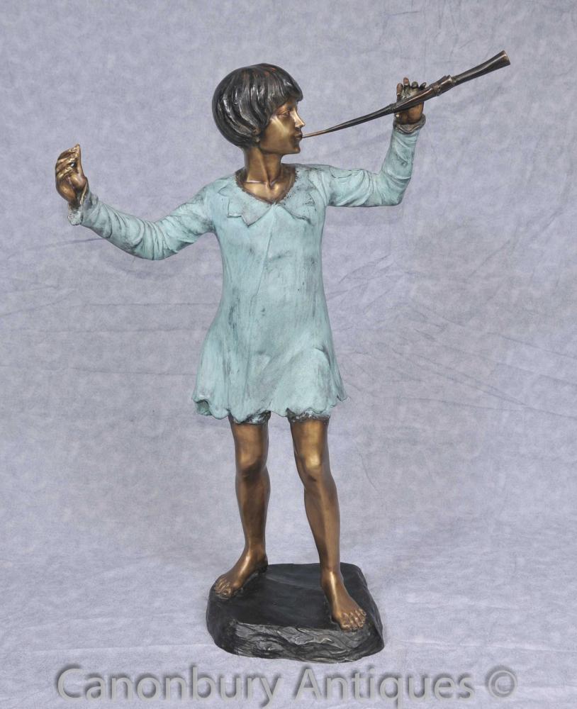 Bronze-Statue Peter Pan Figurine JM Barrie Holland Park