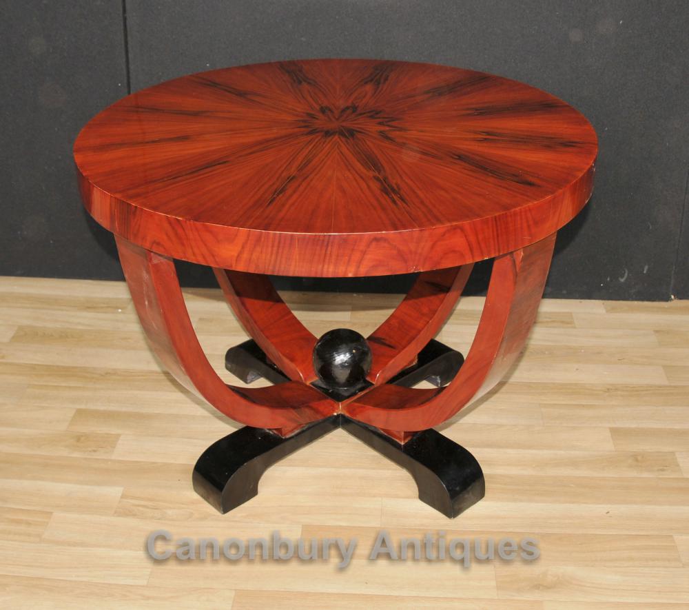 Art Deco Round Beistelltisch Palisander Couchtische Vintage-Möbel