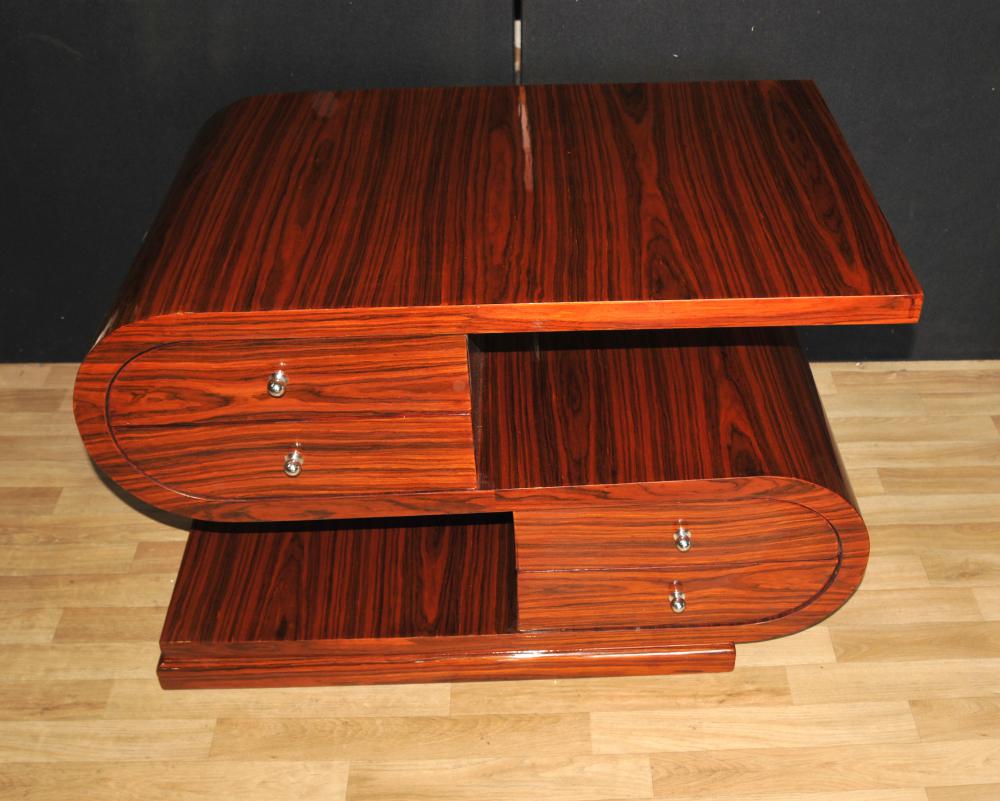 Art-Deco-S-Form-Couchtisch Palisander modernistische Möbel