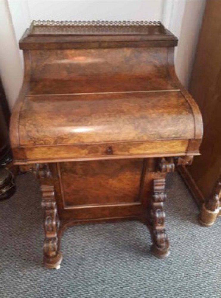 Victorian Davenport Desk Burr Walnut Circa 1840