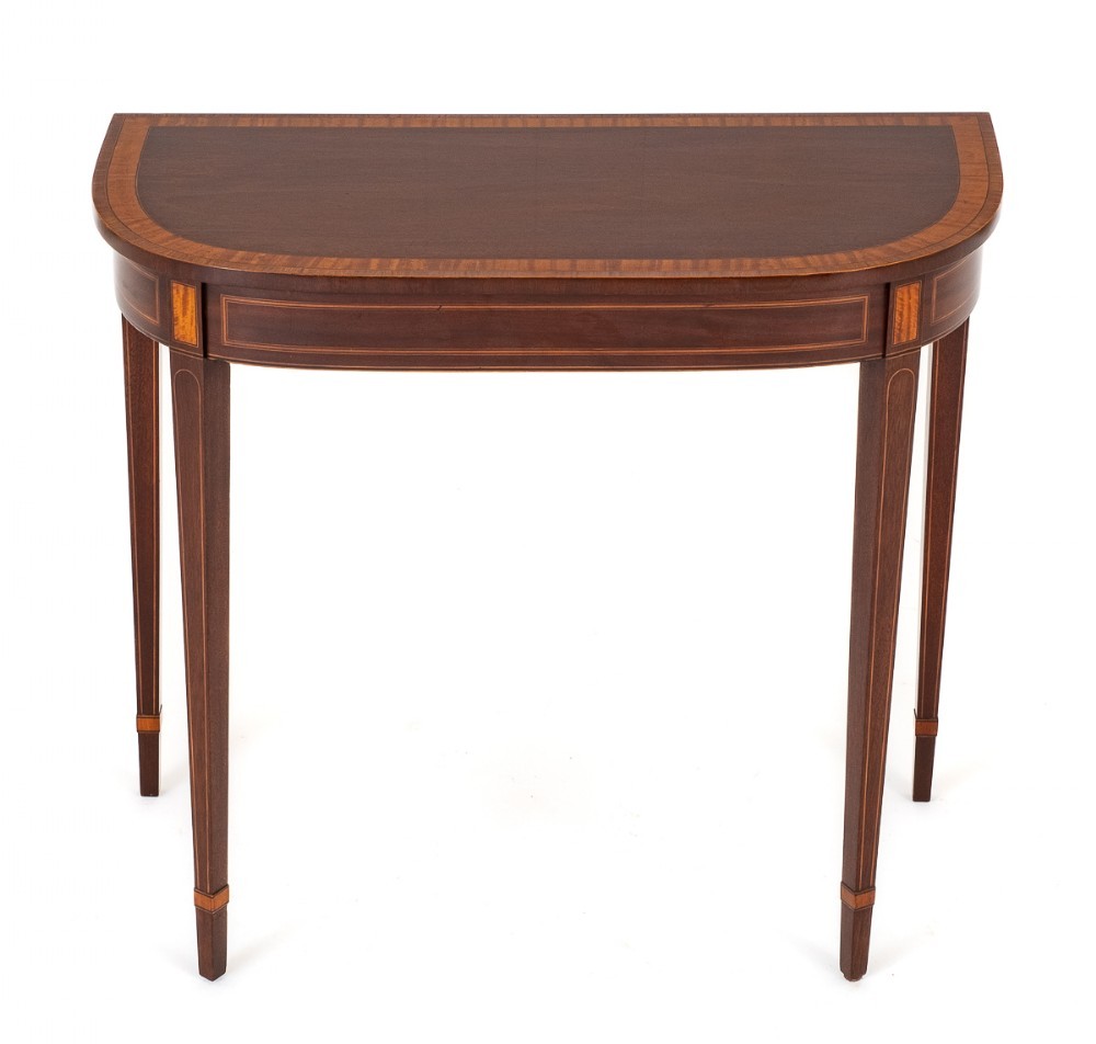 Sheraton Console Table Revival Flurtische aus Mahagoni