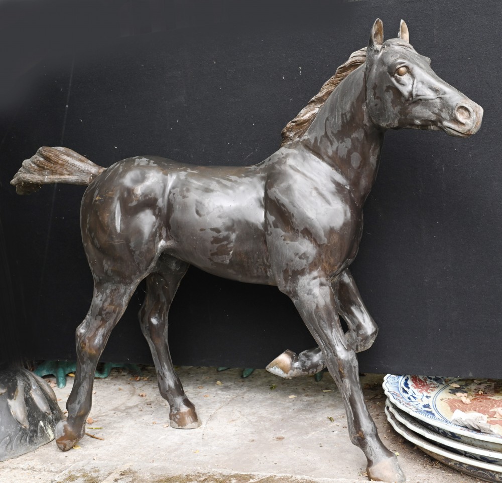 Große Bronze-Pony-Statue, Gartenpferdeguss