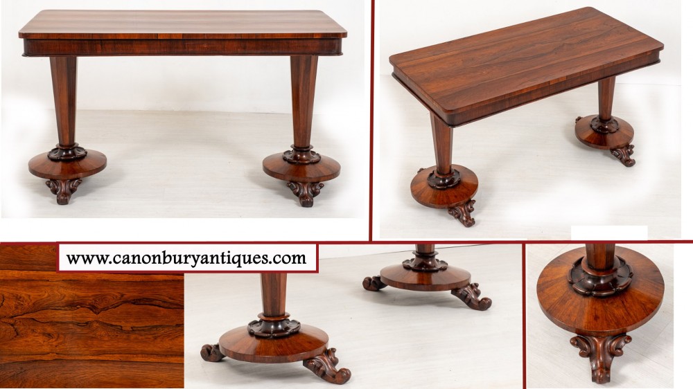 William IV Stretcher Table – Antique Palisander Hall Tables 