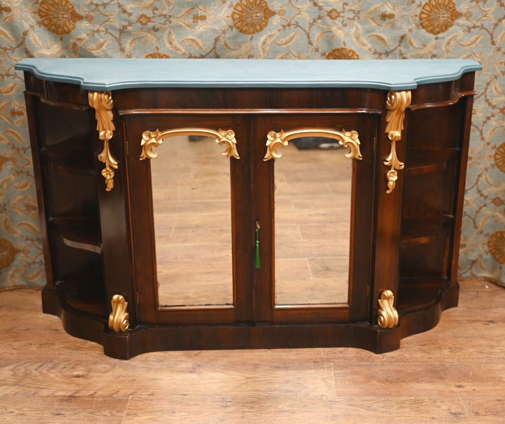 Viktorianischer Chiffonier-Seitenschrank aus Mahagoni mit verspiegeltem Gold