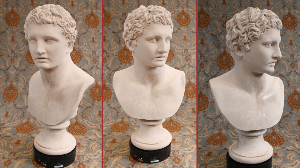 Klassische Büste Meleager, griechischer Held, Grand Tour Statue