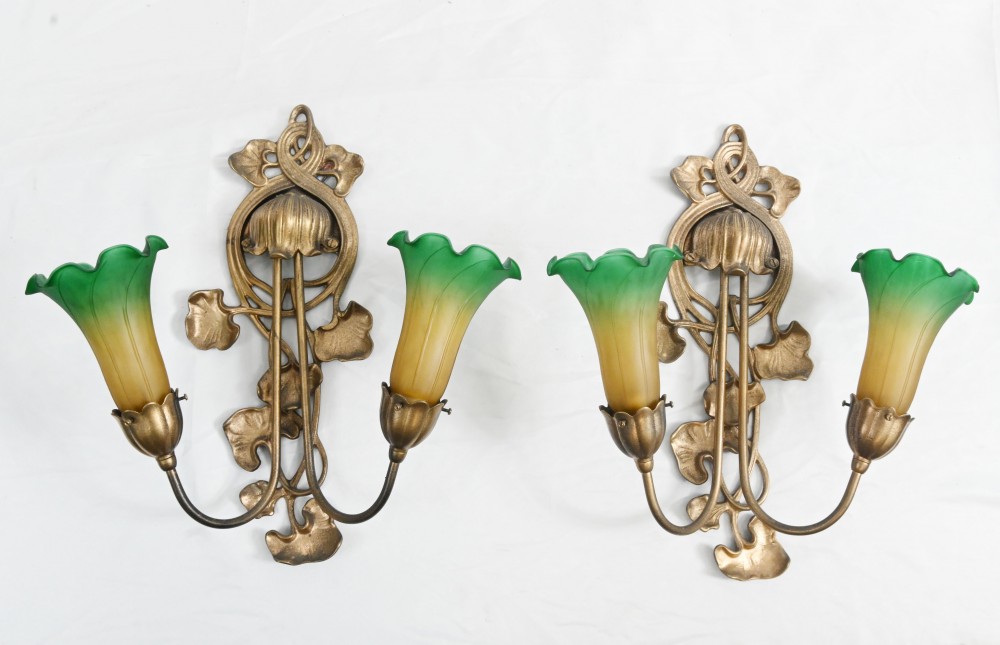 Paar Wandleuchten im Jugendstil