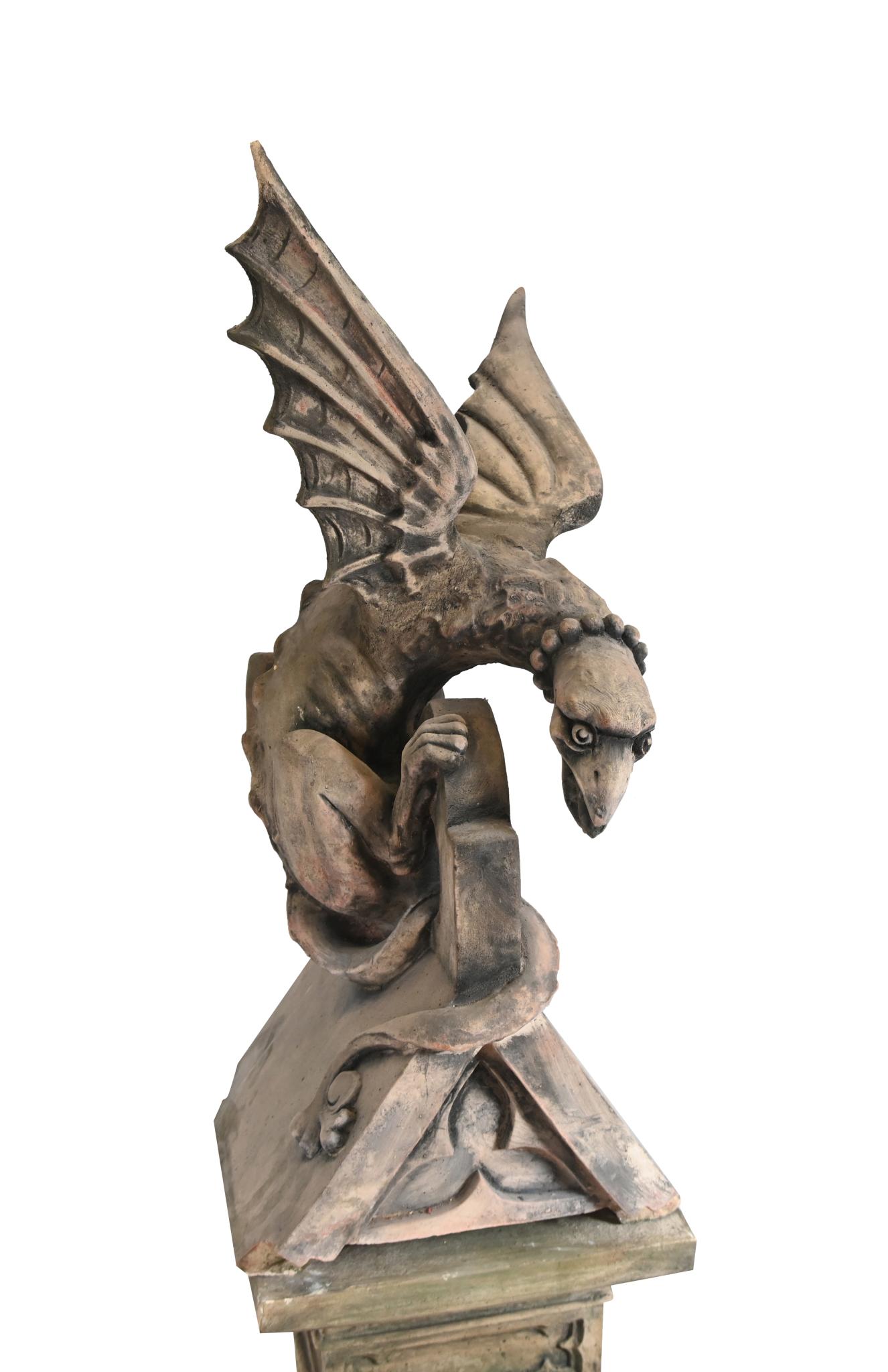 Statue de jardin en pierre anglaise Gargouille Griffin, Fontaines et Jardin