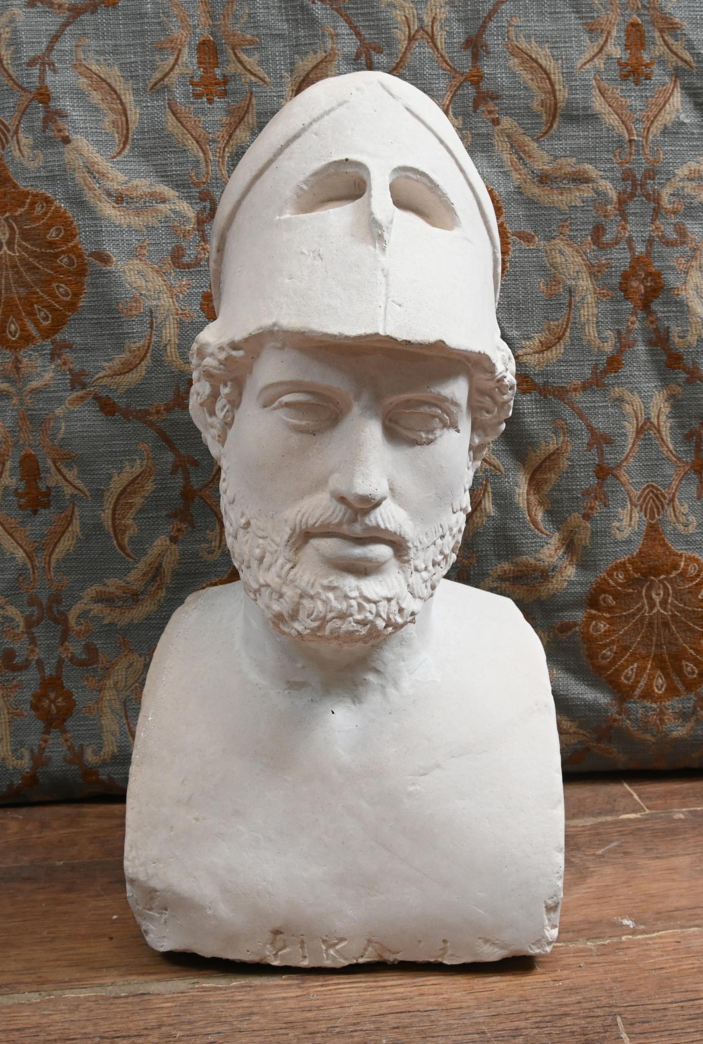 Klassische Büste Perikles Griechische Kunst Korinthischer Helm Steinverbund Antike Wandteppiche , Kuriositäten