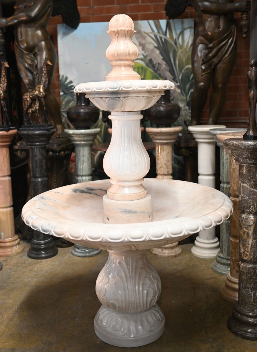 Italienischer Marmorbrunnen, klassisches Gartenwasserspiel, zweistufig