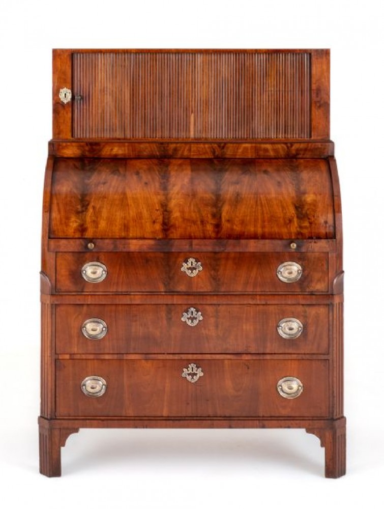 Regency-Zylinderschreibtisch, Mahagonimöbel, 19. Jahrhundert