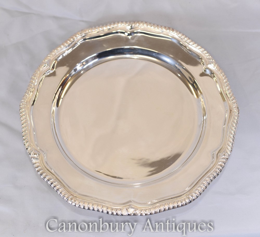 versilberte Essteller – 12er-Set versilbertes Tafelsilber 