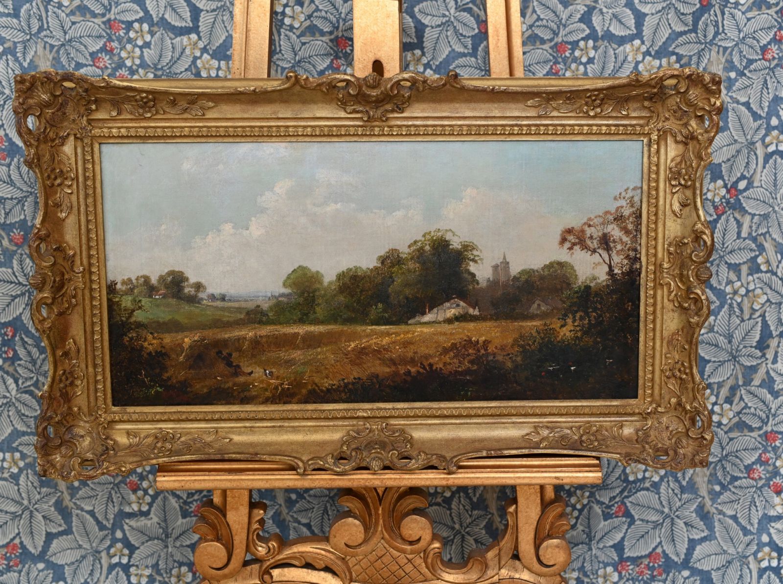 Ölgemälde einer viktorianischen Pastorallandschaft in Suffolk nach Constable, 1870