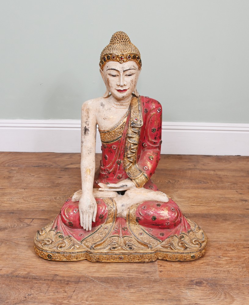 Vintage Thai Buddha Statue Meditationspose Buddhismus Buddhist 