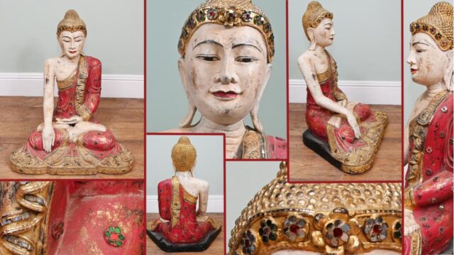 Vintage Thai Buddha Statue Meditationspose Buddhismus Buddhist